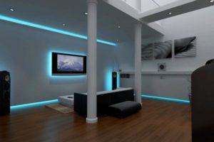 Светодиодная подсветка в интерьере помещения квартиры