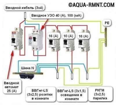 Схема электропроводки с указанием номиналов всех устройств