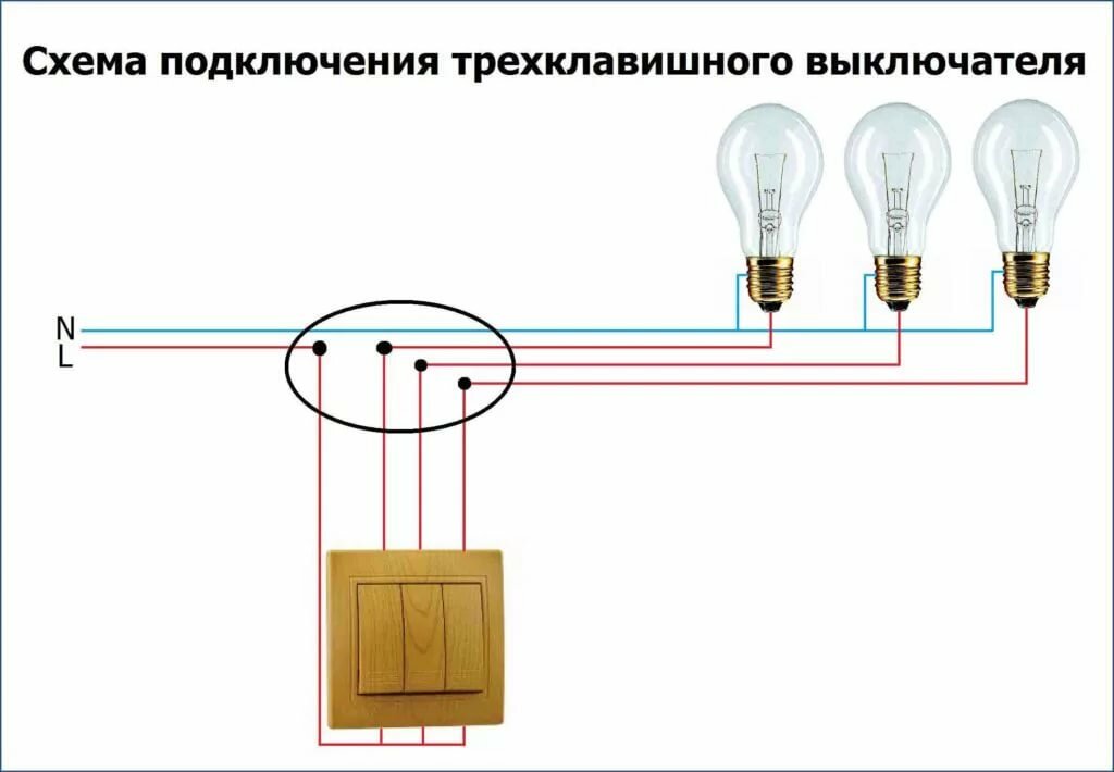 Схема расключения выключателя