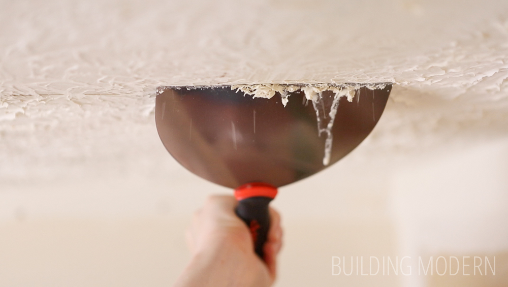 Scraping a stomped ceiling texture