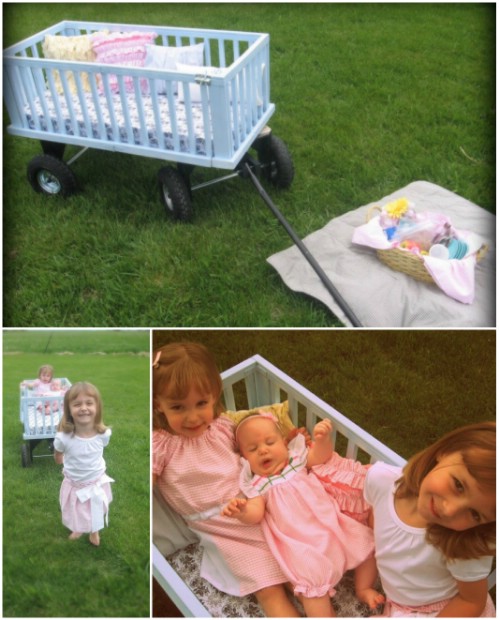 Play Wagon - 20 Delightfully Creative and Functional Ways to Repurpose Old Cribs