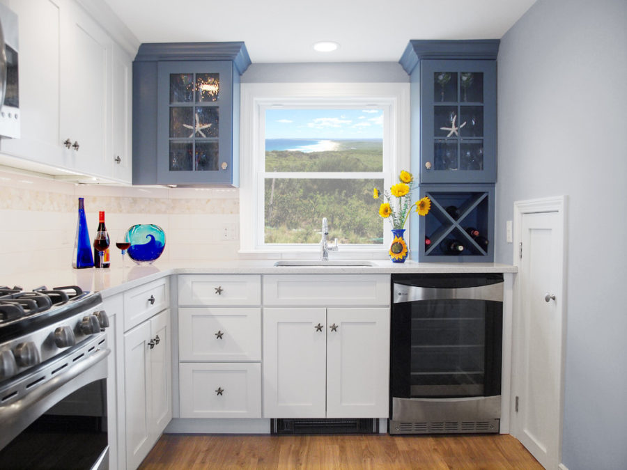 two-tone-kitchen-cabinets-blue-beach-style-kitchen-with-white-cabinet