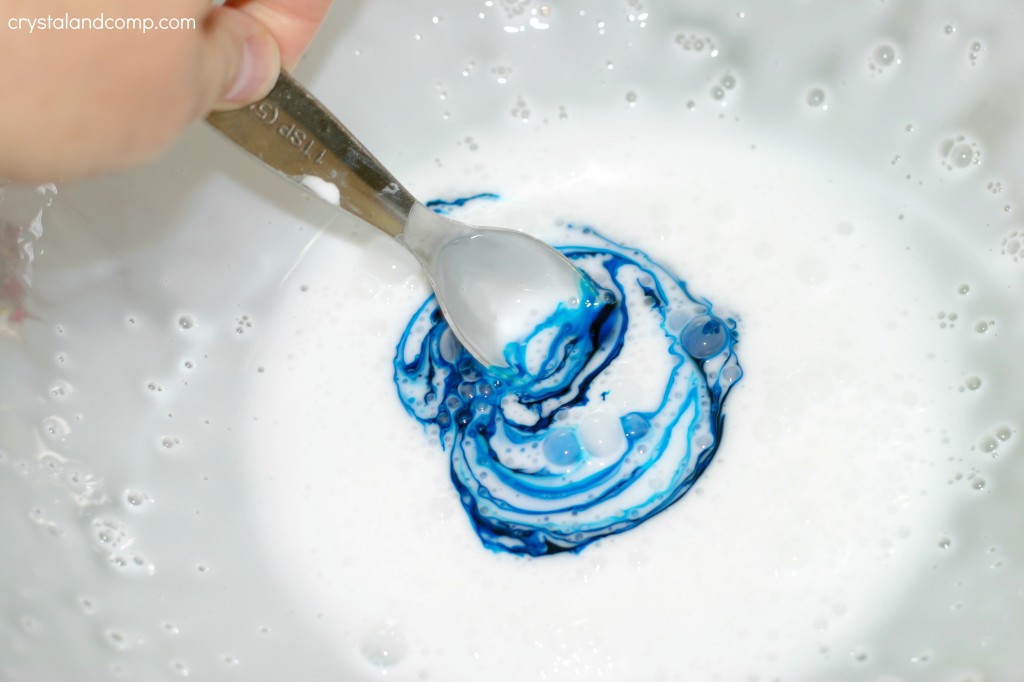 add food coloring to the silly putty with borax