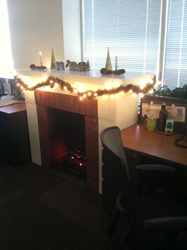 He turned it into a workplace winter wonderland!
