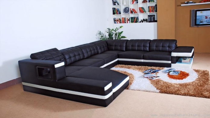 черно-белый диван