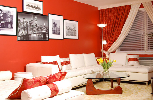 red themed rooms