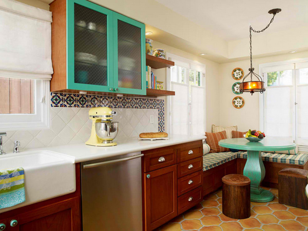 Teal cabinetry