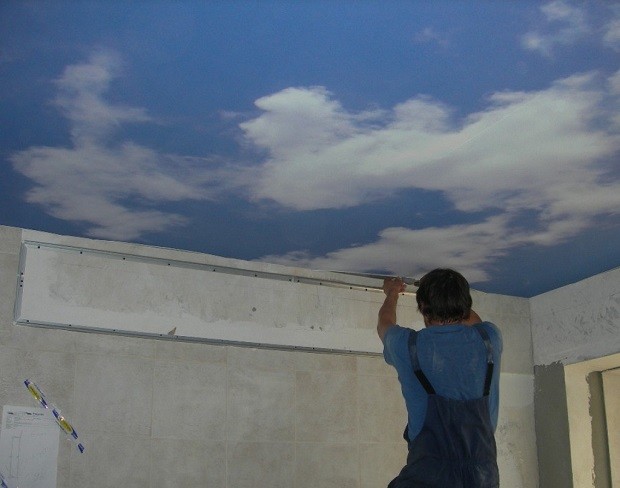 Подготовка к монтажу потолка с небесами