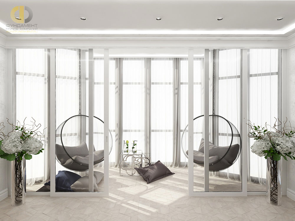 Дизайн балкона с французским окном