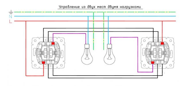 Проходные выключатели из 5-ти мест без распаячных коробок. Suneler.ru