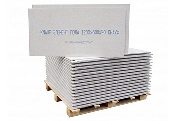 Элементы пола «Knauf» наиболее распространенного размера — 600×1200×20 мм