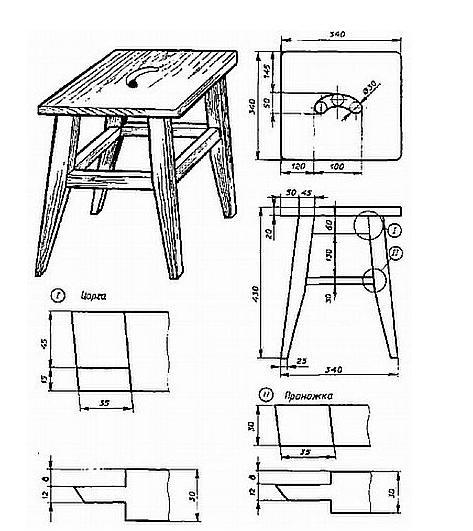 Стул для кухни своими руками чертежи