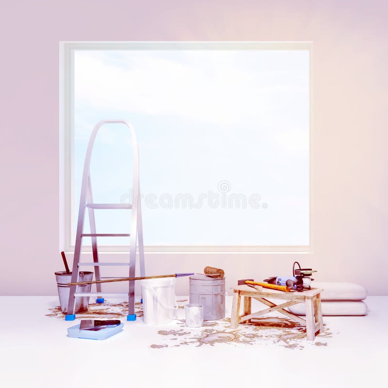 The apartment is under construction and renovation. royalty free stock image