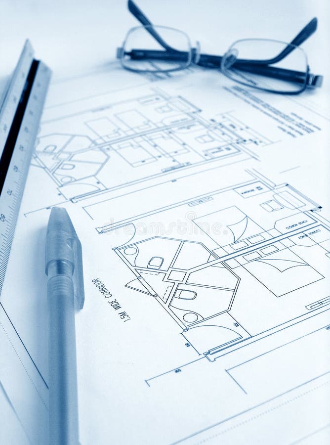 Architect work table royalty free stock image