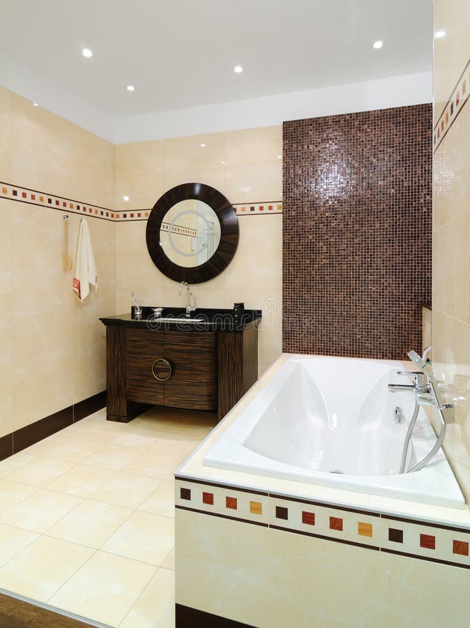 Bathroom interior. Interior of modern toilet room royalty free stock images