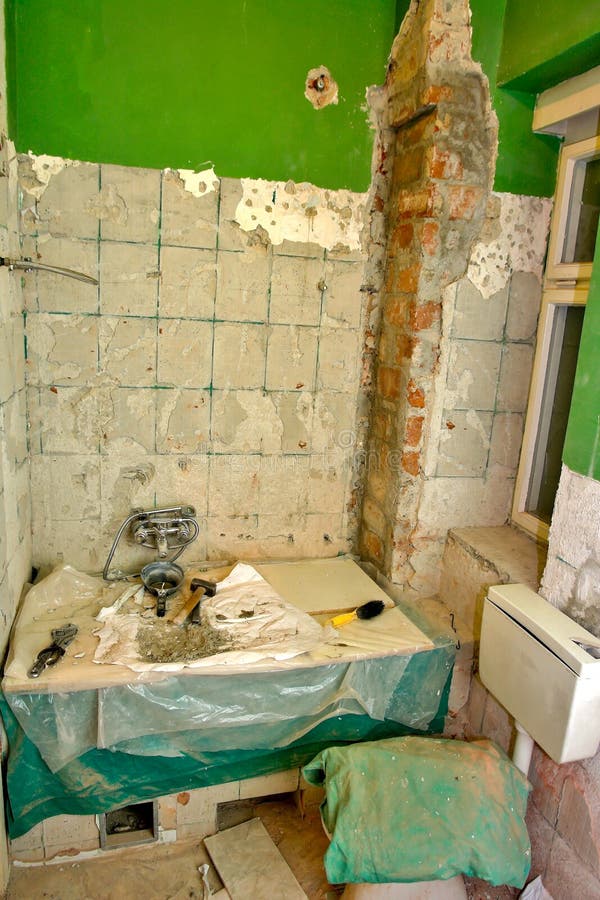 Bathroom renovation stock photos