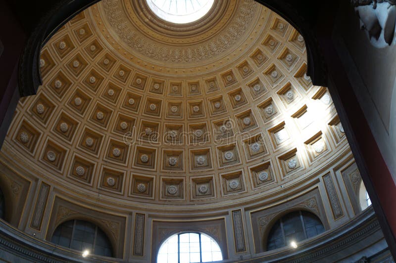 Beautiful ceiling of dome of Italian building. Beautiful ceiling of dome of beautiful Italian building stock photos