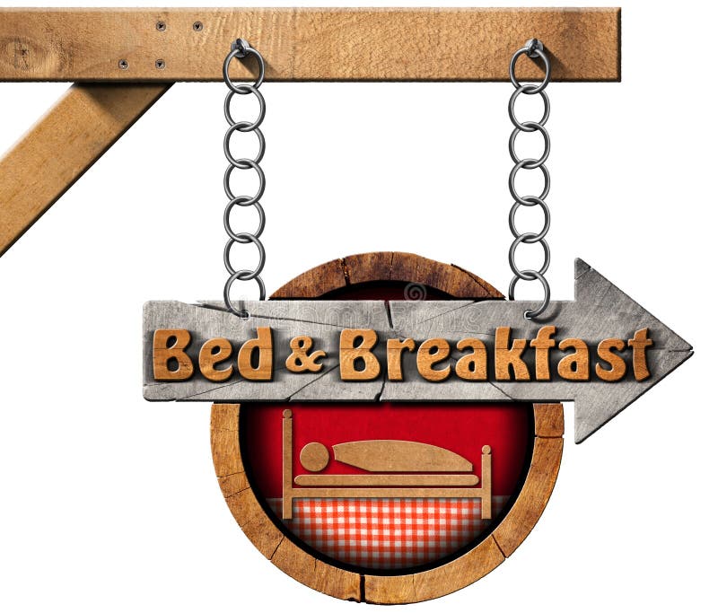 Bed and Breakfast - Sign with Chain royalty free illustration