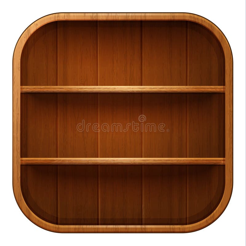 Blank wooden bookshelf. Vector illustration vector illustration