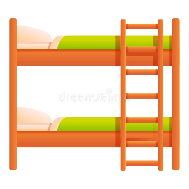 Bunk bed icon, cartoon style royalty free illustration