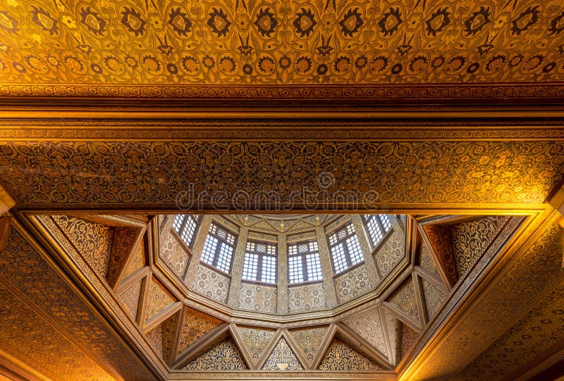 Ceiling of Nilometer building, an ancient Egyptian device used to measure the level of the Nile, Cairo, Egypt royalty free stock photography