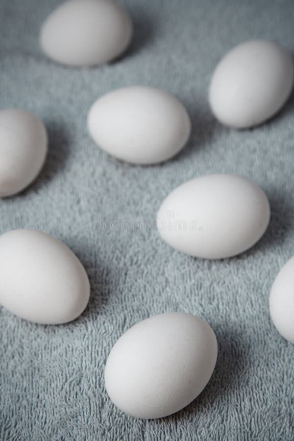 Chicken eggs on a fiber royalty free stock image