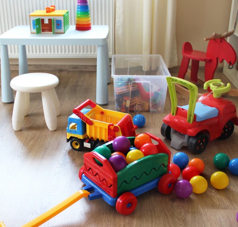 Children room interior with toys royalty free stock photo