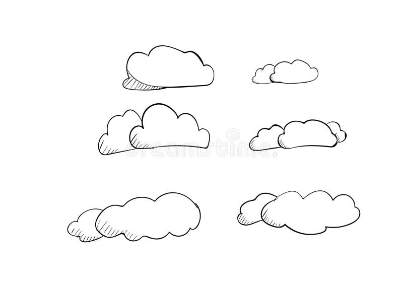 Cloud doodle icon vector hand drawing.  royalty free illustration