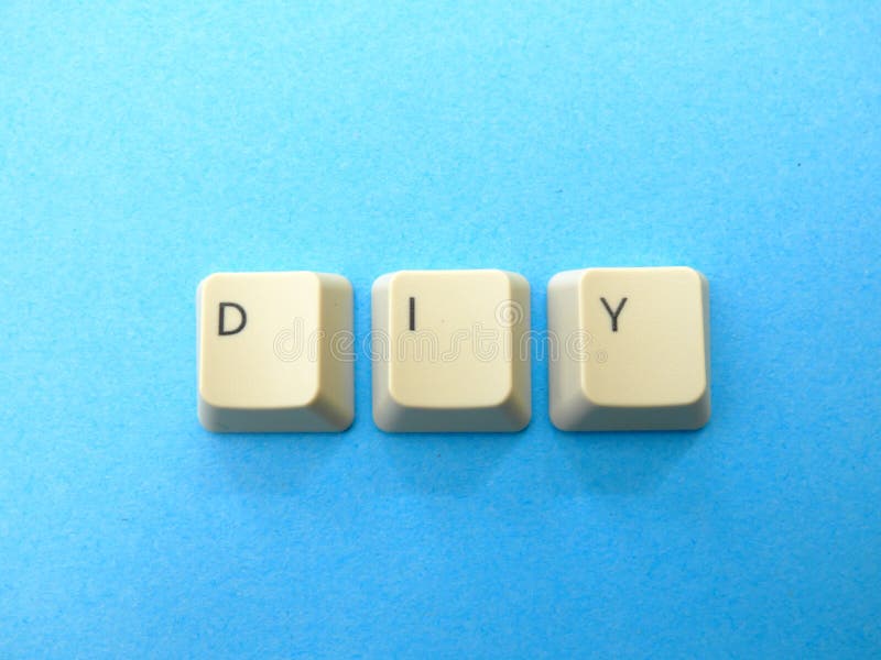 Computer buttons form a DYI Do it yourself abbreviation. Computer and internet slang royalty free stock photography