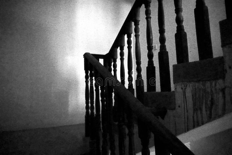Dark stairs a staircase corner. Dark stairs, a staircase corner, black and white, quiet and empty royalty free stock photography