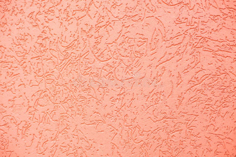 Decorative plaster `bark beetle` orange or terracotta color. Texture royalty free stock image