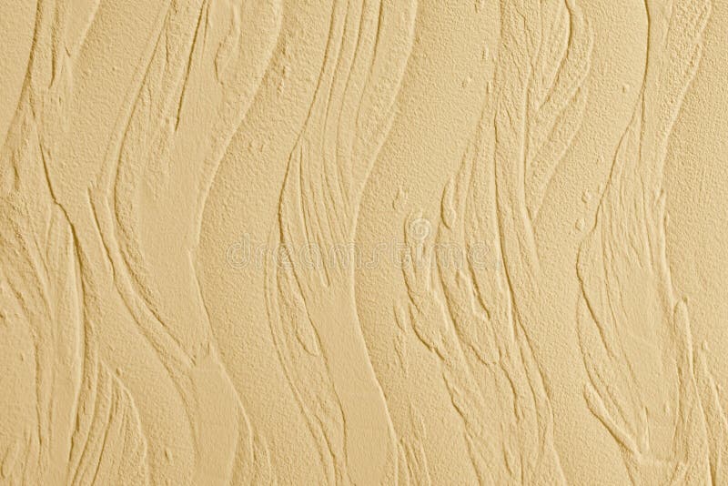 Decorative plaster. Wall stucco texture. In style waves, beige color. Wall stucco texture. Wavy background. Stylish volumetric texture, decorative coating, wall stock photography