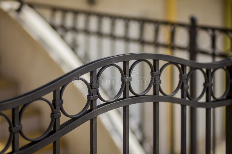 Detail of decorative metal fence stock photography