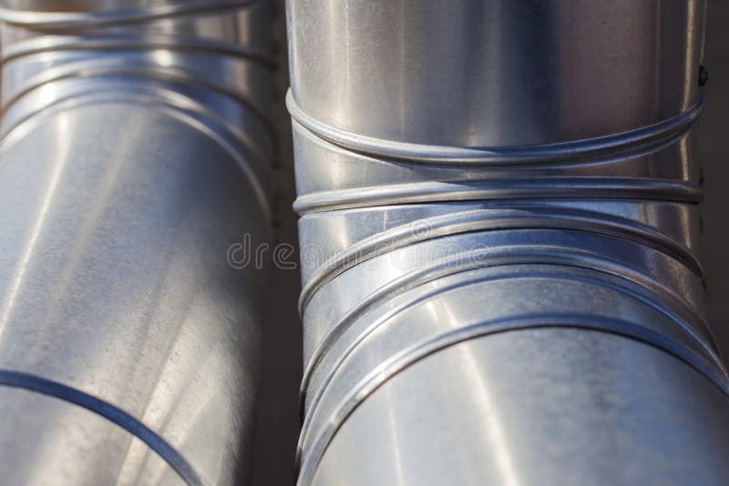 Industrial heating ducts stock photos