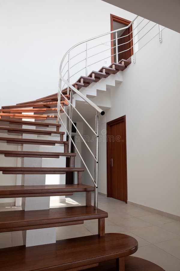 Duplex Apartment Stairs. Made from wood stock photo
