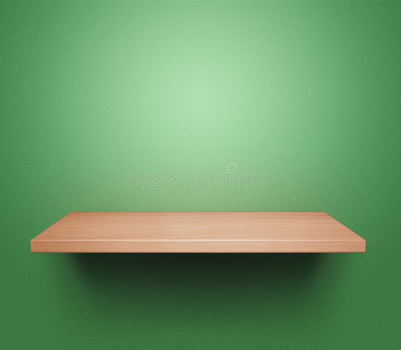 Empty wooden shelf stock illustration