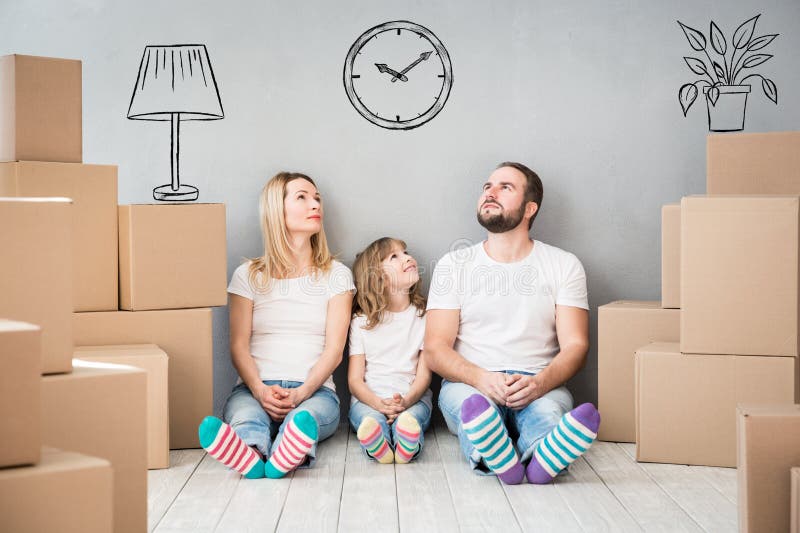 Family New Home Moving Day House Concept royalty free stock image