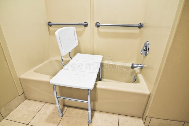Handicap Bathing Chair stock photo