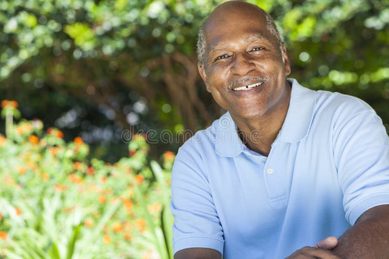 Happy Senior African American Man stock photography