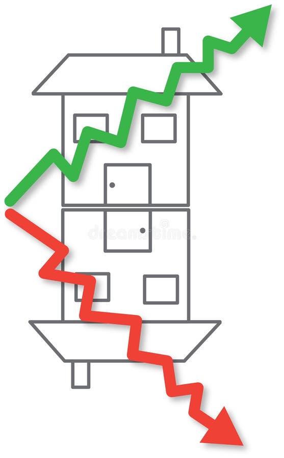 House prices rising and falling vector royalty free illustration