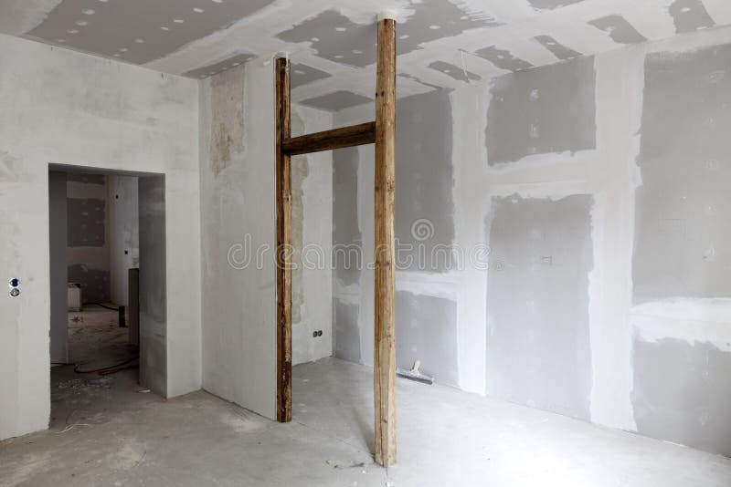 Interior of building under construction royalty free stock photo