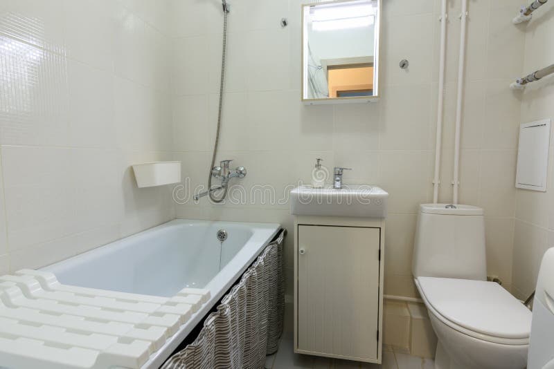 Interior of a conventional combined bath room. Interior of a conventional combined bath  room stock photo