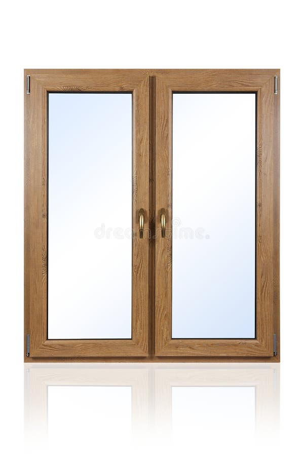 Isolated Window. Plastic (wooden) window isolated on white background stock photos