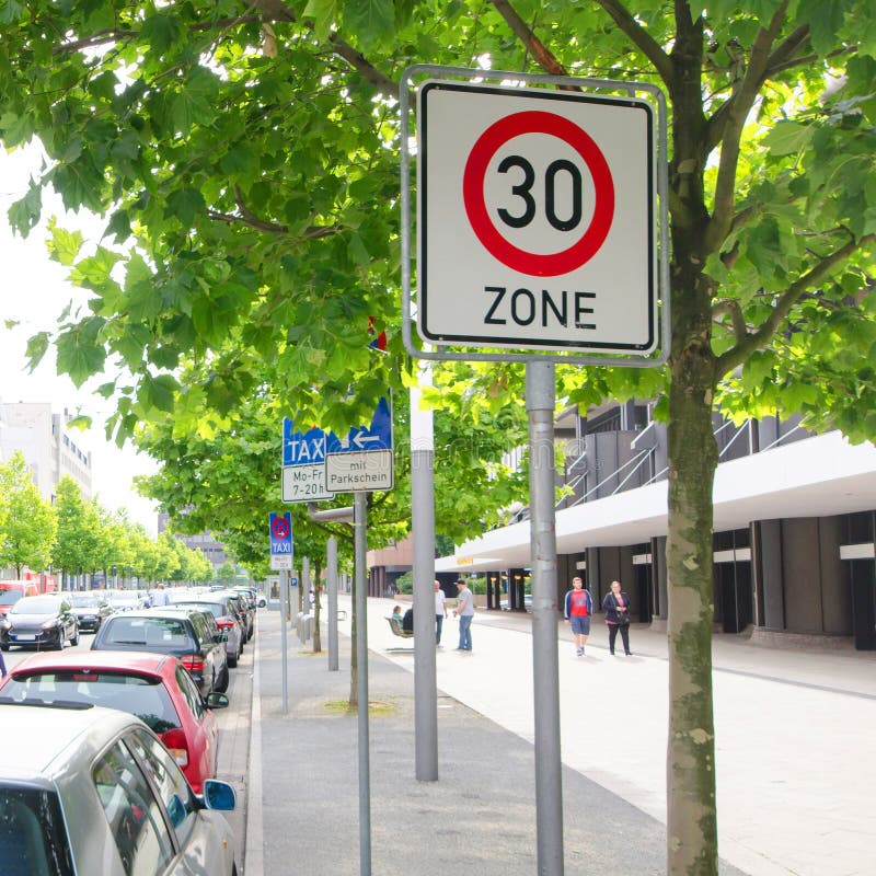 30 kmh Speed Zone stock photos