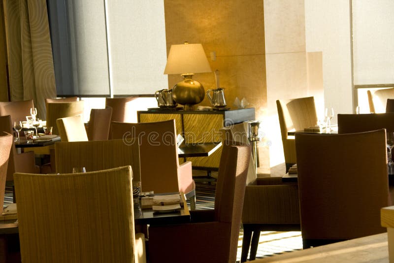 Luxury bar restaurant interiors. A luxury bar restaurant with modern interiors in downtown Seattle royalty free stock photos