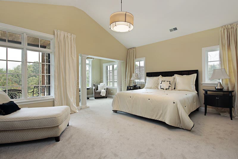 Master bedroom with sitting room stock images