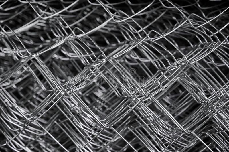 Metal grid. Multi-layer mesh. Construction Materials. Mesh netting. Selective focus. Close up royalty free stock photo