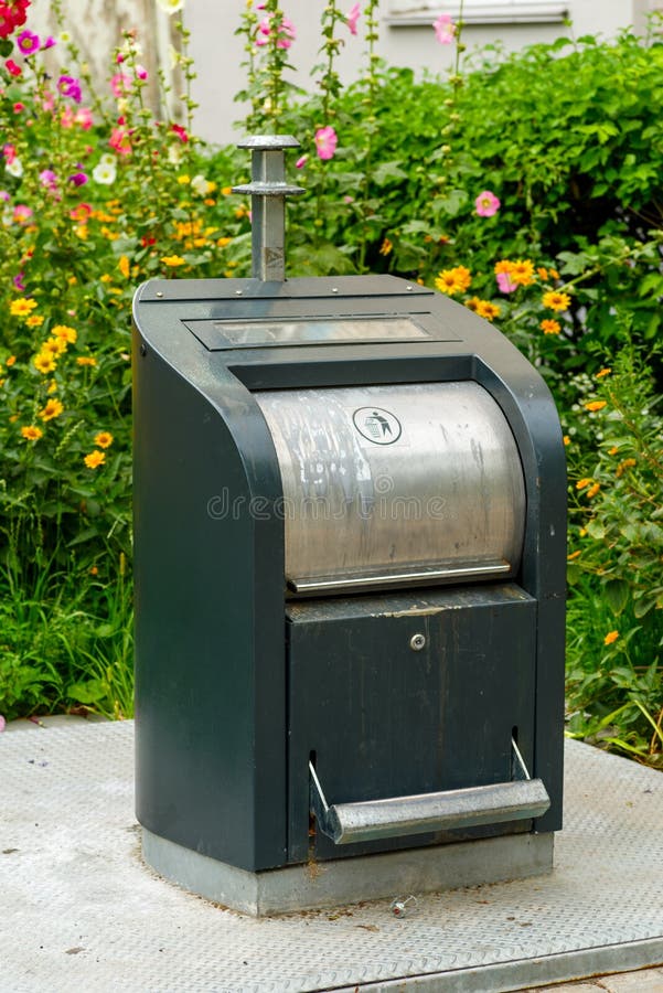 Metal outdoor garbage container royalty free stock images