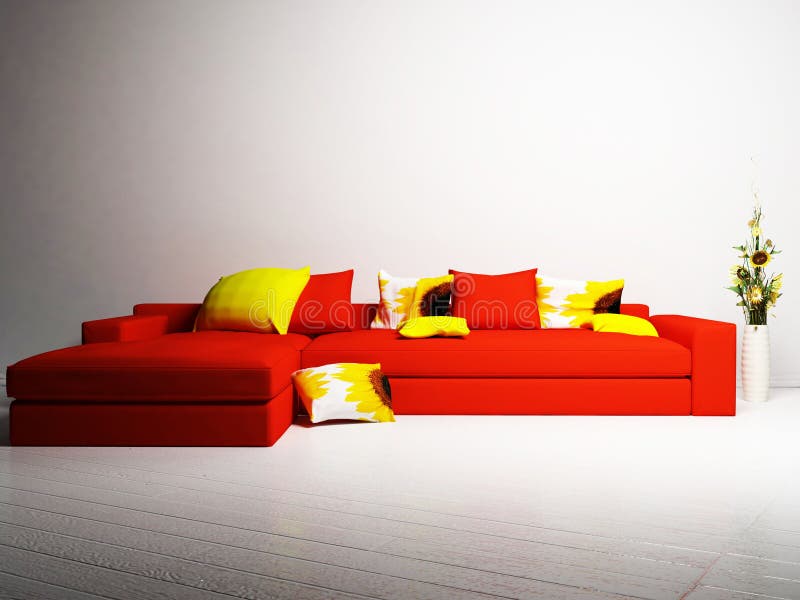 Modern interior design of living room royalty free illustration