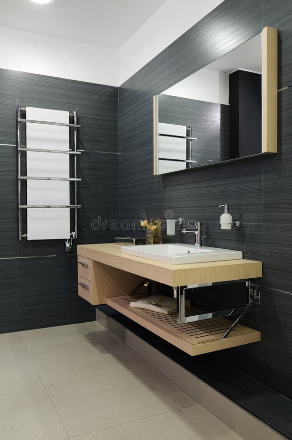 Modern restroom. Interior of modern toilet room royalty free stock images